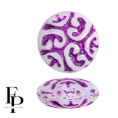 Czech Two-Hole Cabochons 13mm Violet 03000/54326 | Glass Beads