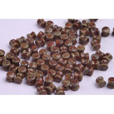 Preciosa Pellet Beads 4x6mm Orange Travertine 93120/86805 | 30pcs