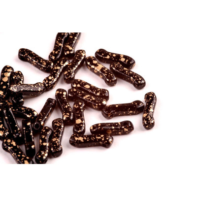 Matubo Z Bead 10mm Black Gold Splatter 23980/94401 | Czech Beads