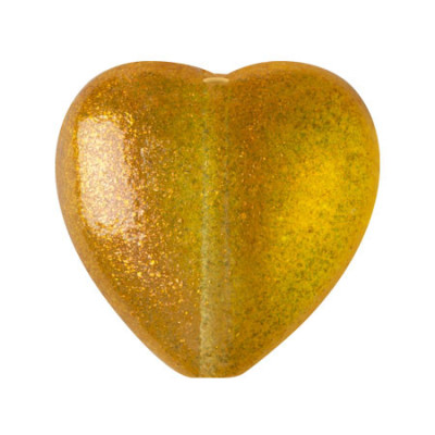 Czech Glass Heart Beads - Candy Orange 15x16mm (4pcs)