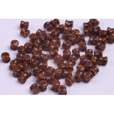 Preciosa Pellet Beads 4x6mm Brown Travertine 86805 | Czech Glass