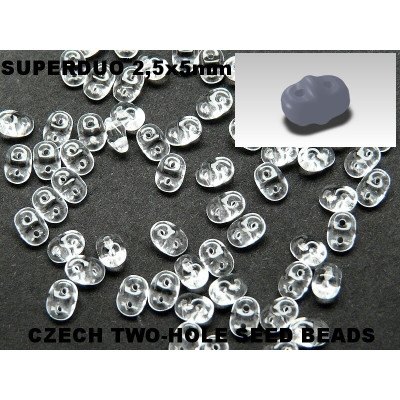 Matubo SuperDuo Two-Hole Beads Crystal 00030 | Czech Glass Beads