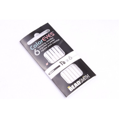 BeadSmith ColorEyes Size 10 Beading Needles - Black Eye (6pcs)