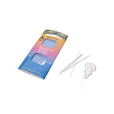 Pony Beading Needles Size 10 with Threader - 6 Pieces