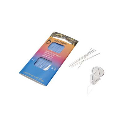Pony Beading Needles Size 11 with Threader - Pack of 6