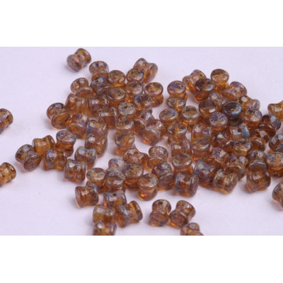 Preciosa Pellet Beads 4x6mm Amethyst Travertine 20040/86805