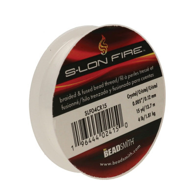 S-lon FIRE Beading Thread 0.12mm (13.7m) - Crystal | BeadSmith