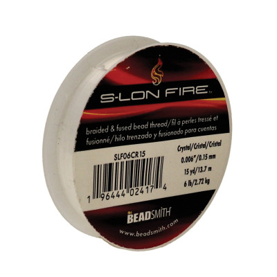 S-lon FIRE Beading Thread 0.15 mm Crystal - 13.7m Spool