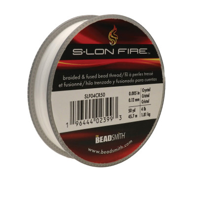 S-lon FIRE Beading Thread 0.12 mm (45.7m) Crystal | BeadSmith
