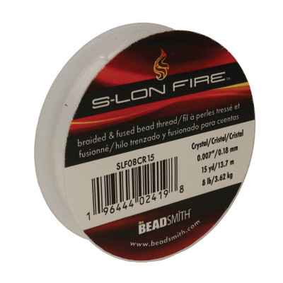 S-lon FIRE Beading Thread 0.18mm (45.7m) - Crystal | BeadSmith