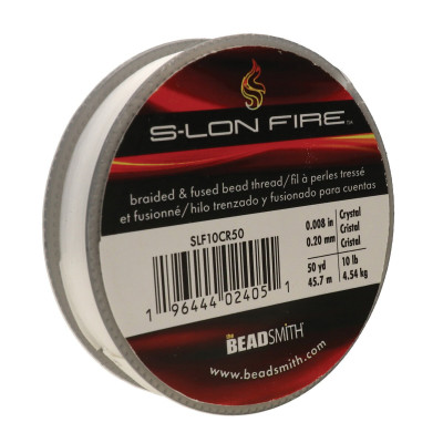 S-lon FIRE Beading Thread 0.20 mm (45.7m) Crystal | BeadSmith