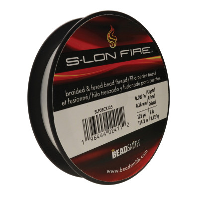S-lon FIRE Beading Thread 0.18mm Crystal (114.3m) | BeadSmith