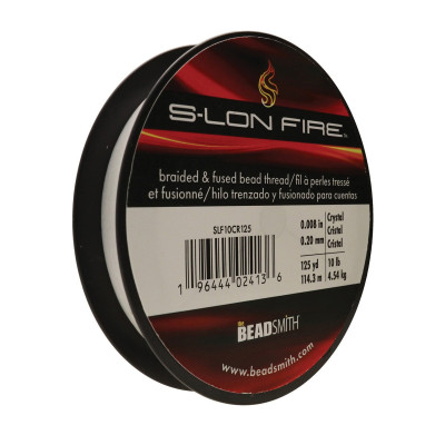S-lon FIRE Beading Thread 0.20mm (114.3m) - Crystal | BeadSmith