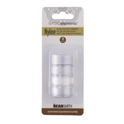 Nyline White Nylon Beading Thread Set (4pcs) - 0.12 to 0.3mm