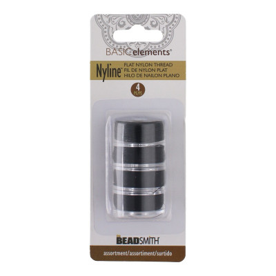 Nyline Nylon Beading Thread Set (4pcs) 0.12-0.3mm - Black