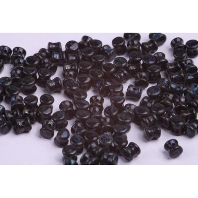 Preciosa Pellet Beads 4x6mm Cobalt Blue Travertin 30090/86805