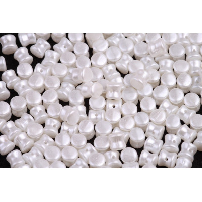 Preciosa Pellet Beads 4x6mm Pastel Snow White 02010/25001