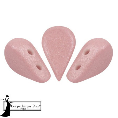 Perles Amos® par Puca® 2 trous Mat Rose Nude