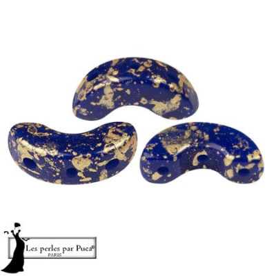 Arcos® par Puca® Opaque Sapphire Splash 33080/94401 | 3-Hole Beads