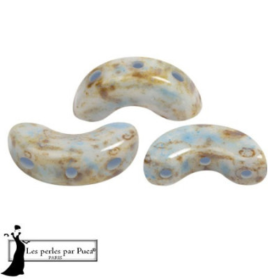 Arcos® par Puca® 363 White Stony Blue 02010/86800/33308 | 3-Hole Beads