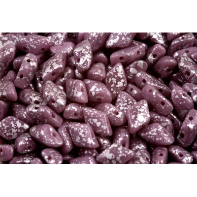 Matubo GemDuo 8x5mm Silver Splash Opaque Violet | Perline