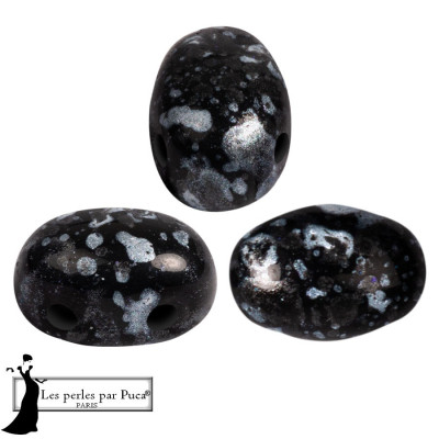 Samos® par Puca® Enamel Grey 23980/94601 | 2-Hole Czech Glass Beads