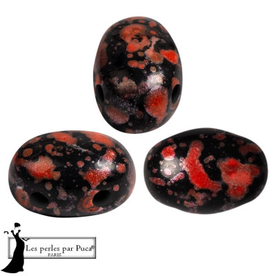 Samos par Puca 5x7mm Enamel Red 23980/94610 | Czech Glass Beads