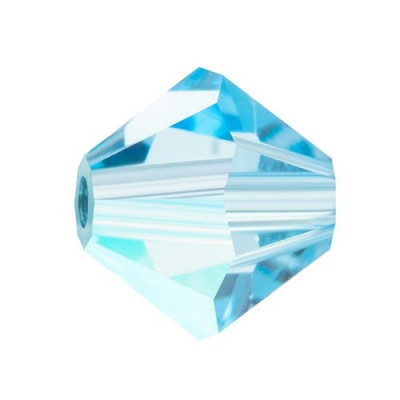 Preciosa Bicone MC Beads 6mm Aquamarine AB 60000 | Czech Glass