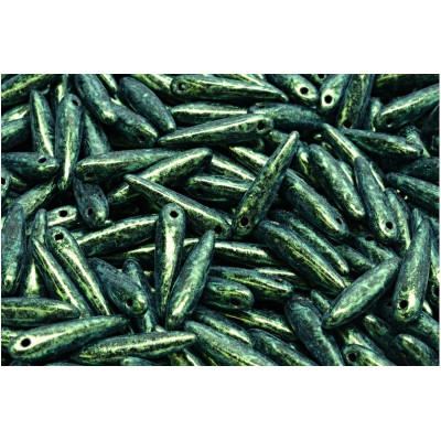 Preciosa Thorn Beads 5x16mm Teal Metallic 23980/86944 | Czech Glass