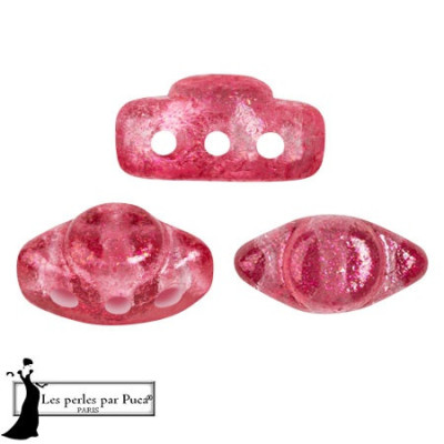 Volos par Puca 4x8mm Candy Raspberry 00030/12607 | 3-Hole Czech Beads