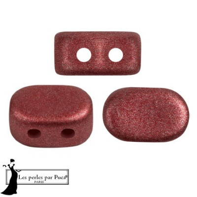 Lipsi par Puca 2-Hole Beads Metal Shine Garnet 29698 | 7x4mm
