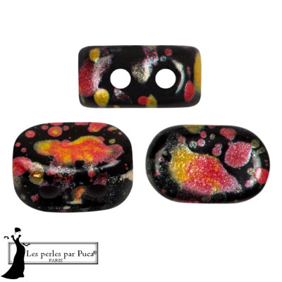 Lipsi par Puca 7x4mm Enamel Orange 23980/94602 | 2-Hole Glass Beads