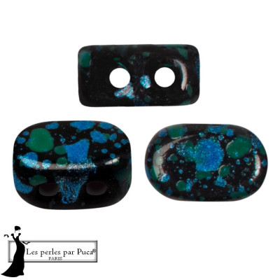 Lipsi® par Puca® Czech 2-Hole Beads Enamel Turquoise 94605