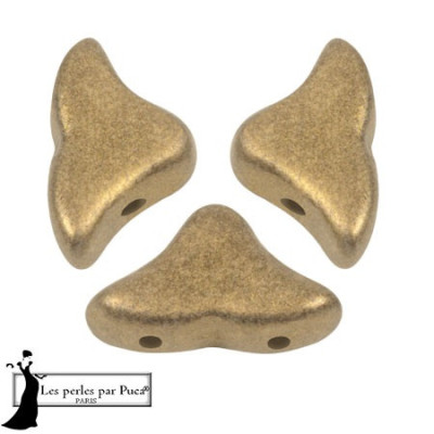 Hélios® par Puca® 6x10mm Metallic Mat Gold 23980/94200 | Czech Beads