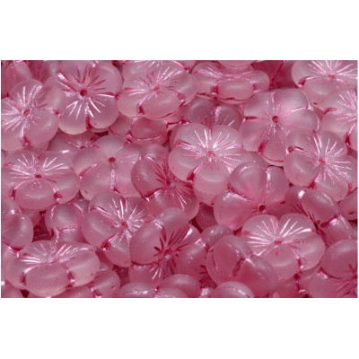 Apple Flower Beads 14x14mm Matte Pink 00030-84100-54321 | Czech Glass