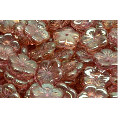 Apple Flower Beads 14x14mm Peach Iridescent 00030-14495 | Czech Glass