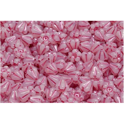 Bell Flower Beads 4x6mm Pink Luster 02010-54321 | Czech Glass Beads