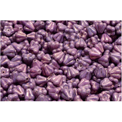Bell Flower Beads 4x6mm Violet Luster 02010-15726 | Czech Glass