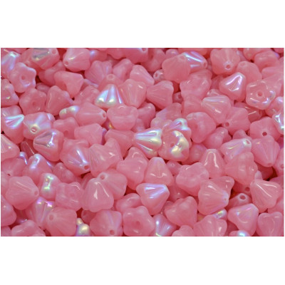 Pink Bell Flower Beads 4x6mm Luster 71400-28701 | Czech Glass