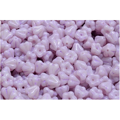 Bell Flower Beads 4x6mm Lilac Luster 83539-33305 | Czech Glass