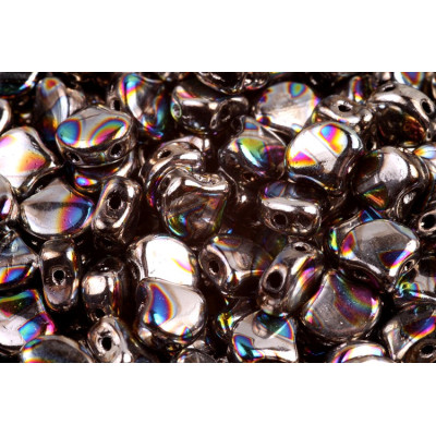 Matubo Ginko 7.5mm Jet Silver Rainbow Batik 23980/27125BA