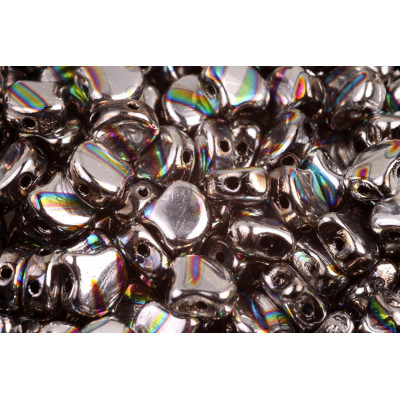 Matubo Ginko Beads Jet Silver Rainbow 7.5mm 23980/27125LI