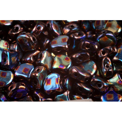 Matubo Ginko Beads 7.5x7.5mm Jet Summer Rainbow Cube 23980/27855CU