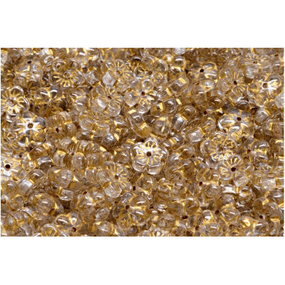 Cherry Flower Beads 8x8mm Gold 00030-54302 | Czech Glass