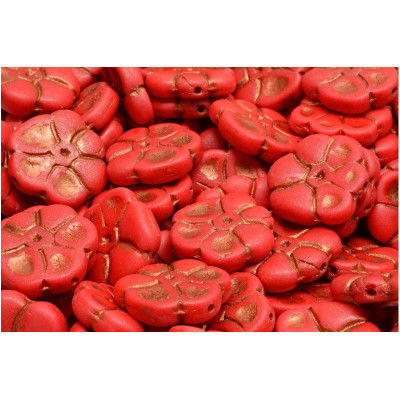 Primrose Beads 15x15mm Red Bronze 93200-84100-54319 | Czech Glass