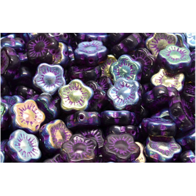 Sunset Flower Beads 10x10mm Violet R0239-28701-54326 | Czech Glass