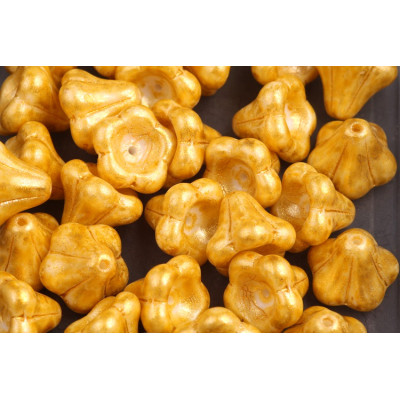Bell Flower Beads 11x13mm Gold 02010-34302 | Czech Glass