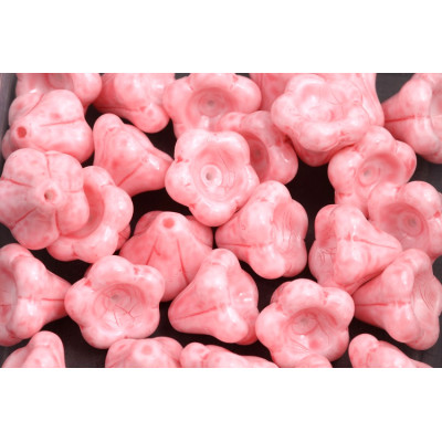 Bell Flower Beads 11x13mm Pink 02010-34304 | Czech Glass Beads