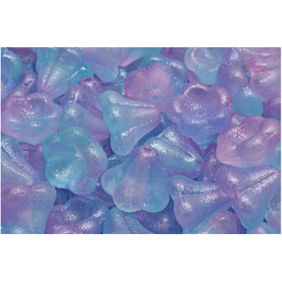 Bell Flower Beads 11x13mm Iridescent Blue Violet 00030-542003