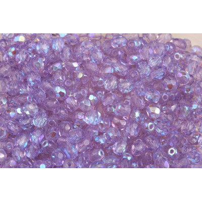 Lavender AB Czech Fire Polished Beads 4mm 00030-45115 | Glass Beads